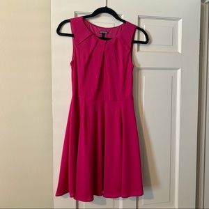 Express keyhole pleated neck pink dress